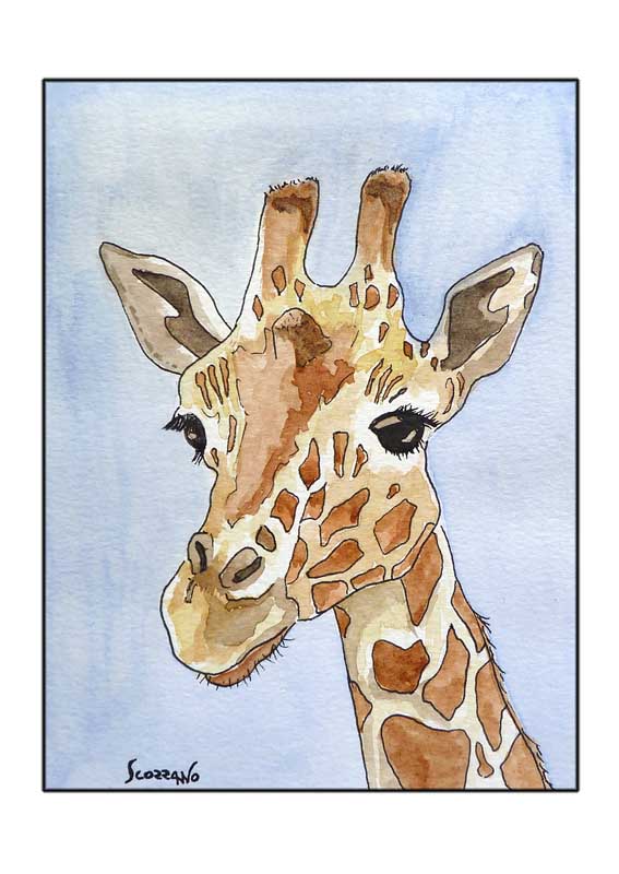 Girafe à l'aquarelle